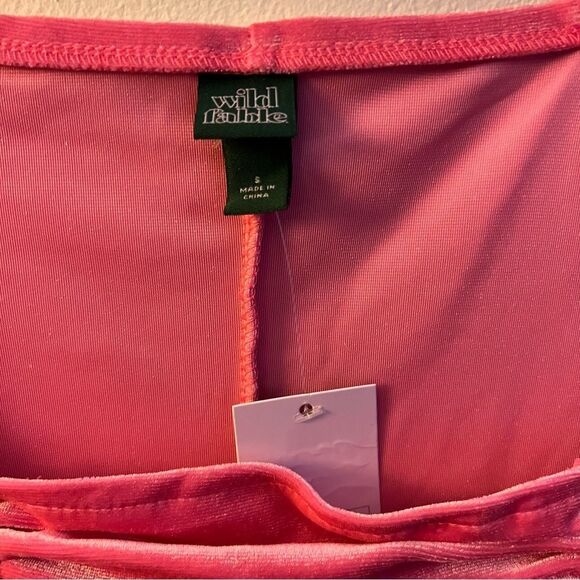 😊 3/$30 Y2K Style Bodycon 2000s Style Size S NWT Wild Fable Pink Velvet Dress - Picture 13 of 13